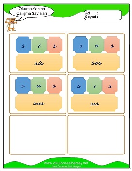 s sesi Hece Kartları